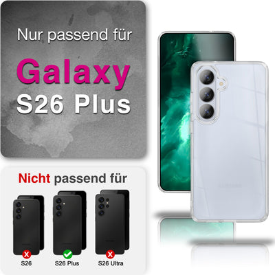 NALIA Transparente Hülle für Samsung Galaxy S26 Plus – Anti-Gelb & Stoßfest – GLAZE (Rückseite in Glas-Optik) – Marke aus Berlin Default Title NALIA Transparente Hülle