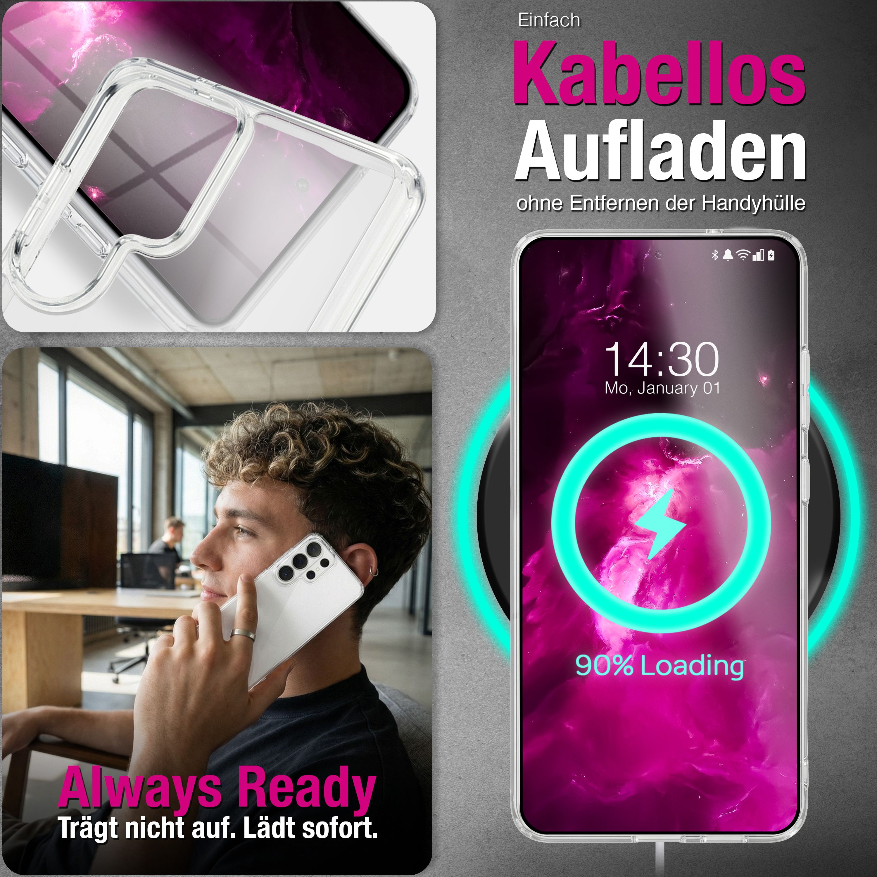 NALIA Transparente Hülle für Samsung Galaxy S26 Ultra – Anti-Gelb & Stoßfest – GLAZE (Rückseite in Glas-Optik) – Marke aus Berlin