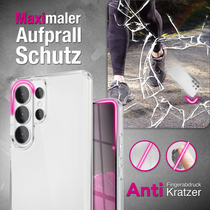 NALIA Transparente Hülle für Samsung Galaxy S26 Ultra – Anti-Gelb & Stoßfest – GLAZE (Rückseite in Glas-Optik) – Marke aus Berlin