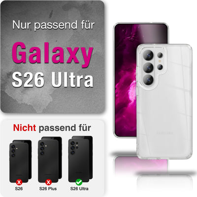 NALIA Transparente Hülle für Samsung Galaxy S26 Ultra – Anti-Gelb & Stoßfest – GLAZE (Rückseite in Glas-Optik) – Marke aus Berlin Default Title NALIA Transparente Hülle