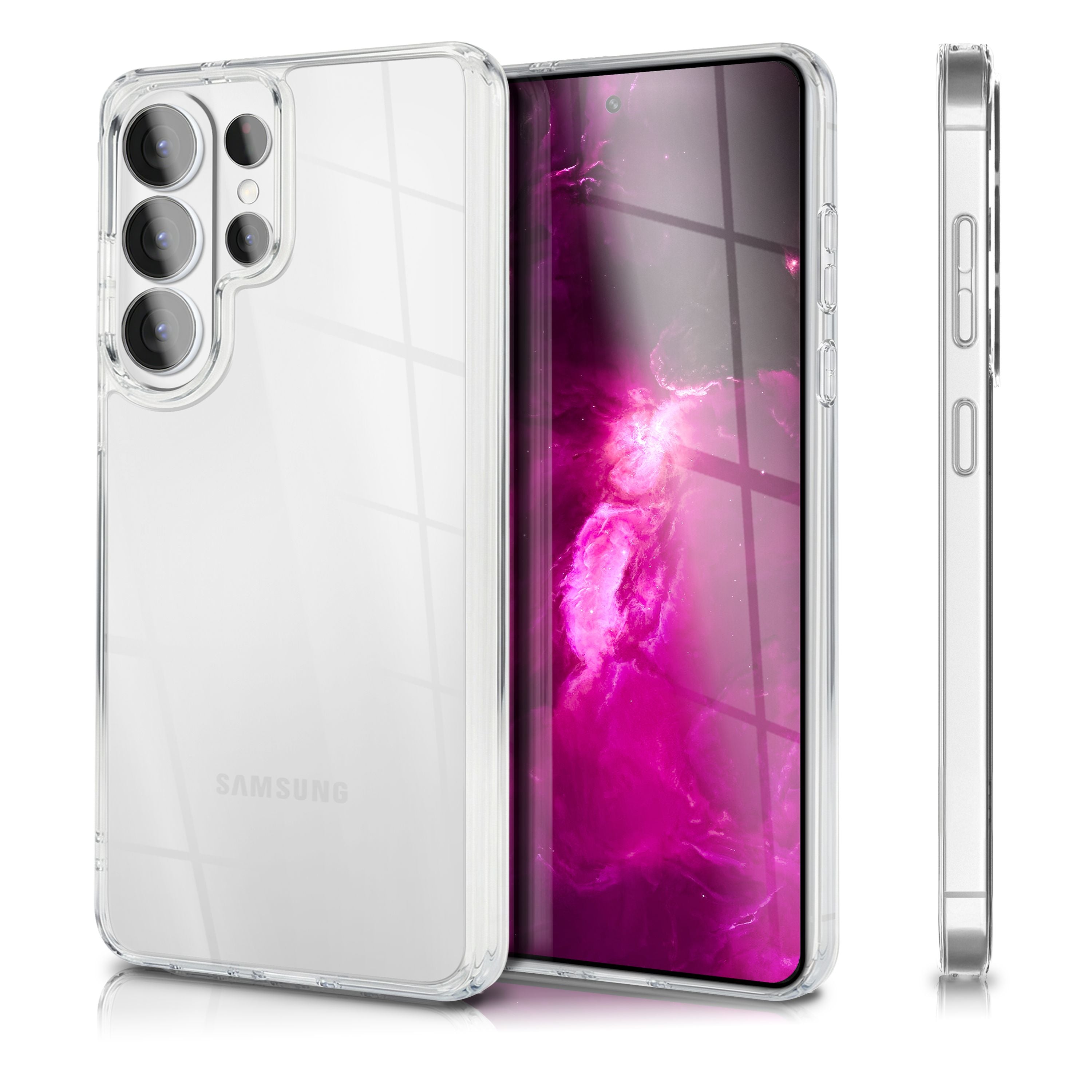 NALIA Transparente Hülle für Samsung Galaxy S26 Ultra – Anti-Gelb & Stoßfest – GLAZE (Rückseite in Glas-Optik) – Marke aus Berlin