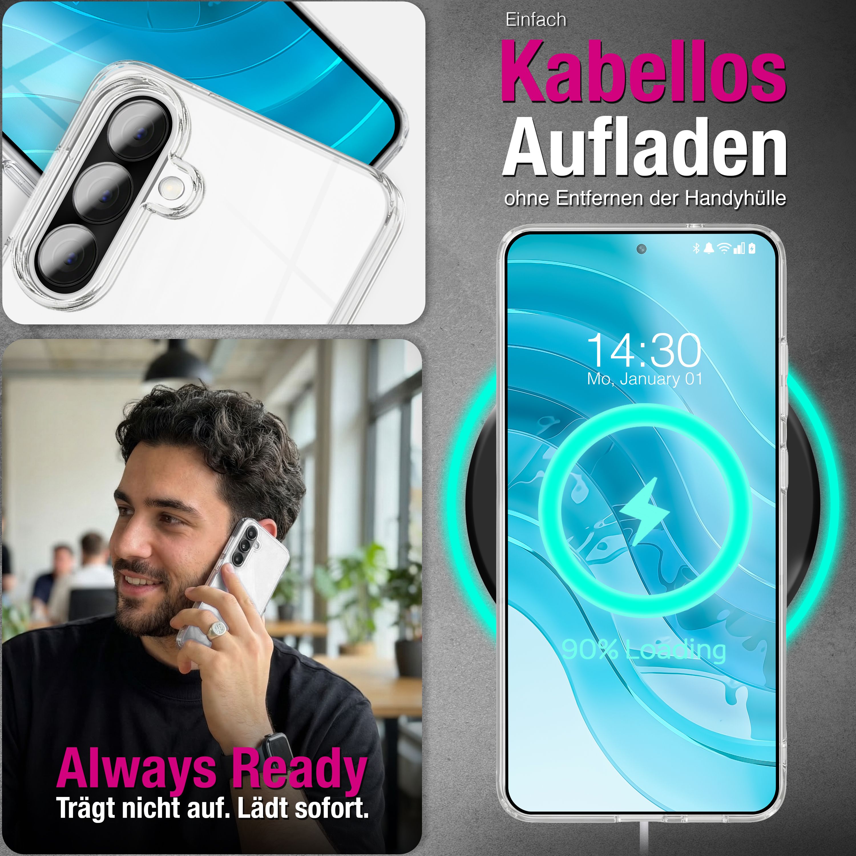 NALIA Transparente Silikonhülle Samsung Galaxy A37 Case Anti-Gelb stoßfest Default Title NALIA Transparente Hülle