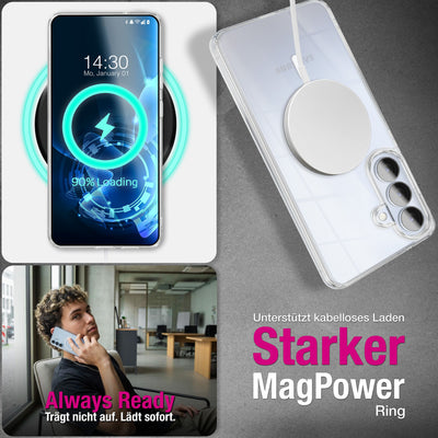 NALIA Transparentes Magnet Case für Samsung Galaxy S26 – MagPower System (MagSafe kompatibel) – LUMEX (Edle Glas-Optik, aber unzerbrechlich) – Marke aus Berlin Default Title NALIA Klare Hüllen