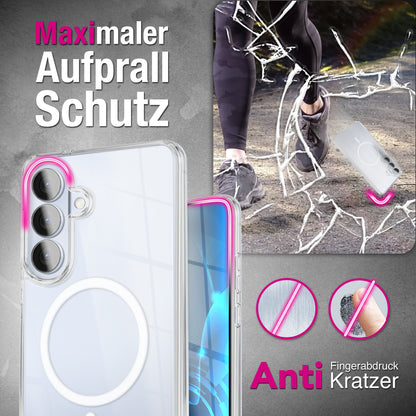NALIA Transparentes Magnet Case für Samsung Galaxy S26 – MagPower System (MagSafe kompatibel) – LUMEX (Edle Glas-Optik, aber unzerbrechlich) – Marke aus Berlin Default Title NALIA Klare Hüllen