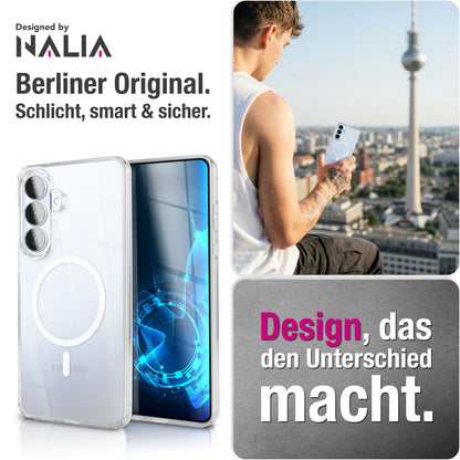 NALIA Transparentes Magnet Case für Samsung Galaxy S26 – MagPower System (MagSafe kompatibel) – LUMEX (Edle Glas-Optik, aber unzerbrechlich) – Marke aus Berlin Default Title NALIA Klare Hüllen