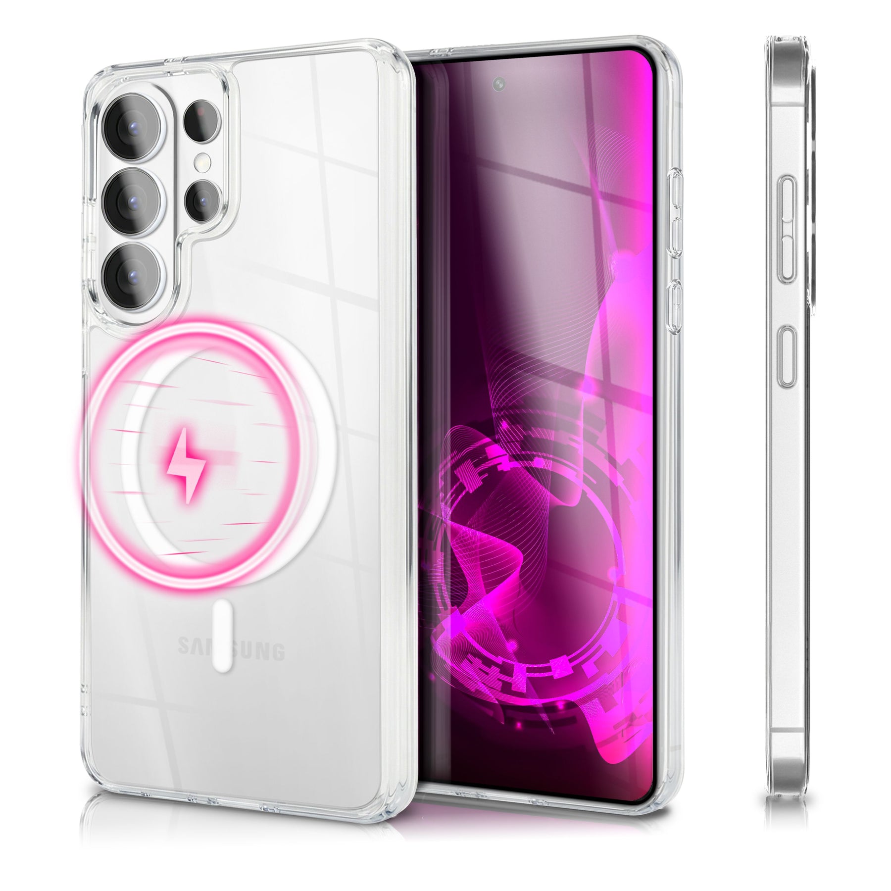 NALIA Transparentes Magnet Case für Samsung Galaxy S26 Ultra – MagPower System (MagSafe kompatibel) – LUMEX (Edle Glas-Optik, aber unzerbrechlich) – Marke aus Berlin
