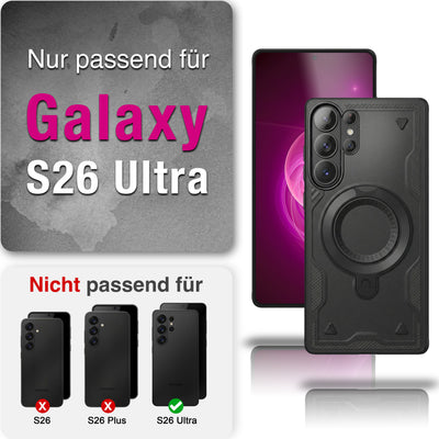 NALIA Magnetische Panzerhülle für Samsung Galaxy S26 Ultra – Ring-Halterung 360° & MagSafe kompatibel – STORMGUARD (Outdoor Case) – Marke aus Berlin Default Title NALIA Outdoor Hülle