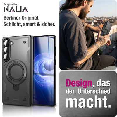 NALIA Magnetische Panzerhülle für Samsung Galaxy A57 – Ring-Halterung 360° & MagSafe kompatibel – STORMGUARD (Outdoor Case) – Marke aus Berlin Default Title NALIA Outdoor Hülle