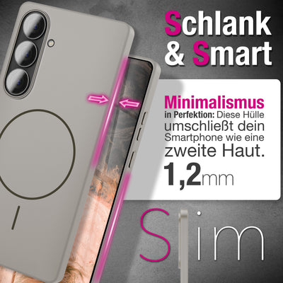 NALIA Ultradünnes Magnet-Hardcase für Samsung Galaxy S26 – MagSafe kompatibel, Matt & Anti-Fingerabdruck – CLOUD (Vergilbungsfreie Handyhülle) – Marke aus Berlin