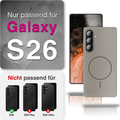 NALIA Ultradünnes Magnet-Hardcase für Samsung Galaxy S26 – MagSafe kompatibel, Matt & Anti-Fingerabdruck – CLOUD (Vergilbungsfreie Handyhülle) – Marke aus Berlin