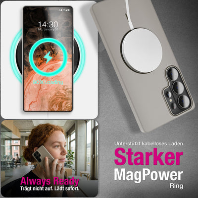 NALIA Ultradünnes Magnet-Hardcase für Samsung Galaxy S26 Ultra – MagSafe kompatibel, Matt & Anti-Fingerabdruck – CLOUD (Vergilbungsfreie Handyhülle) – Marke aus Berlin