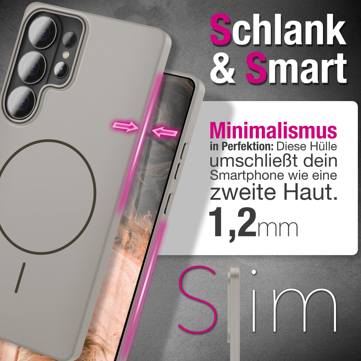 NALIA Ultradünnes Magnet-Hardcase für Samsung Galaxy S26 Ultra – MagSafe kompatibel, Matt & Anti-Fingerabdruck – CLOUD (Vergilbungsfreie Handyhülle) – Marke aus Berlin