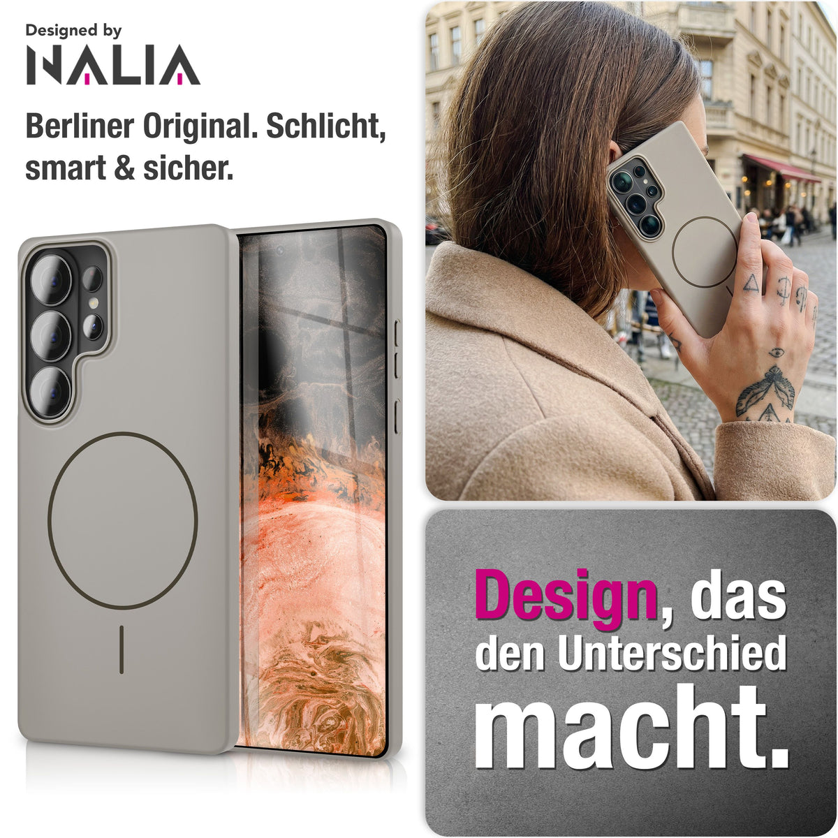 NALIA Ultradünnes Magnet-Hardcase für Samsung Galaxy S26 Ultra – MagSafe kompatibel, Matt & Anti-Fingerabdruck – CLOUD (Vergilbungsfreie Handyhülle) – Marke aus Berlin