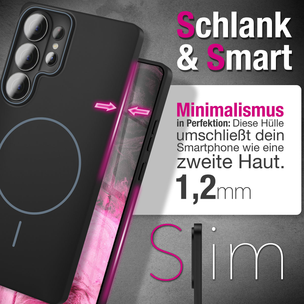 NALIA Ultradünnes Magnet-Hardcase für Samsung Galaxy S26 Ultra – MagSafe kompatibel, Matt & Anti-Fingerabdruck – CLOUD (Vergilbungsfreie Handyhülle) – Marke aus Berlin