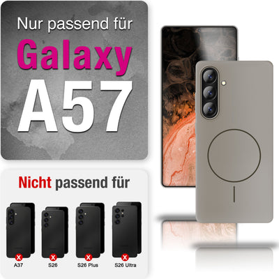 NALIA Ultradünnes Magnet-Hardcase für Samsung Galaxy A57 – MagSafe kompatibel, Matt & Anti-Fingerabdruck – CLOUD (Vergilbungsfreie Handyhülle) – Marke aus Berlin