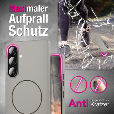 NALIA Ultradünnes Magnet-Hardcase für Samsung Galaxy A57 – MagSafe kompatibel, Matt & Anti-Fingerabdruck – CLOUD (Vergilbungsfreie Handyhülle) – Marke aus Berlin