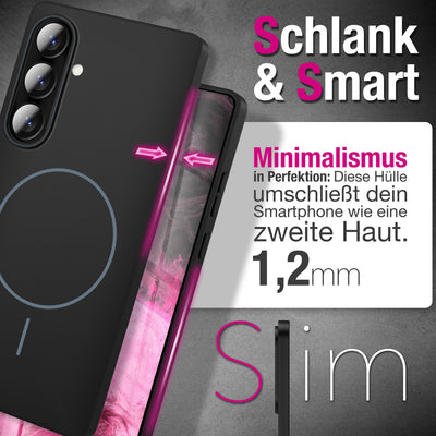 NALIA Ultradünnes Magnet-Hardcase für Samsung Galaxy A57 – MagSafe kompatibel, Matt & Anti-Fingerabdruck – CLOUD (Vergilbungsfreie Handyhülle) – Marke aus Berlin