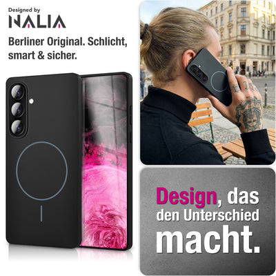 NALIA Ultradünnes Magnet-Hardcase für Samsung Galaxy A57 – MagSafe kompatibel, Matt & Anti-Fingerabdruck – CLOUD (Vergilbungsfreie Handyhülle) – Marke aus Berlin
