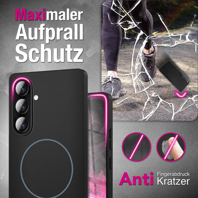 NALIA Ultradünnes Magnet-Hardcase für Samsung Galaxy A57 – MagSafe kompatibel, Matt & Anti-Fingerabdruck – CLOUD (Vergilbungsfreie Handyhülle) – Marke aus Berlin