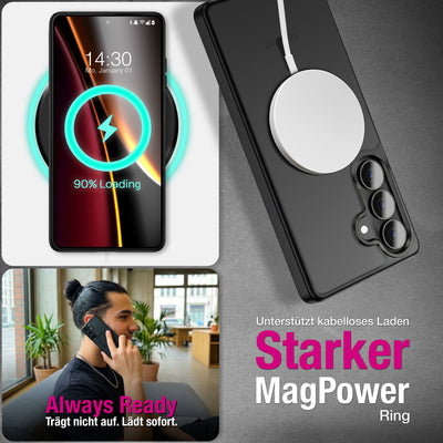 NALIA Mattes Magnet-Case für Samsung Galaxy S26 Plus – MagSafe kompatibel, Vergilbungsfrei & Perfekter Zubehör-Halt – SLATE (Stoßfeste Handyhülle) – Marke aus Berlin