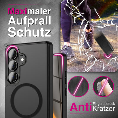 NALIA Mattes Magnet-Case für Samsung Galaxy S26 Plus – MagSafe kompatibel, Vergilbungsfrei & Perfekter Zubehör-Halt – SLATE (Stoßfeste Handyhülle) – Marke aus Berlin