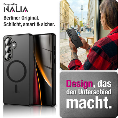 NALIA Mattes Magnet-Case für Samsung Galaxy S26 Plus – MagSafe kompatibel, Vergilbungsfrei & Perfekter Zubehör-Halt – SLATE (Stoßfeste Handyhülle) – Marke aus Berlin