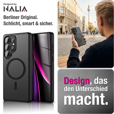 NALIA Mattes Magnet-Case für Samsung Galaxy S26 Ultra – MagSafe kompatibel, Vergilbungsfrei & Perfekter Zubehör-Halt – SLATE (Stoßfeste Handyhülle) – Marke aus Berlin