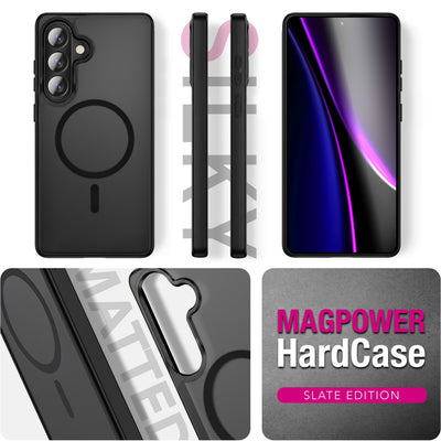 NALIA Mattes Magnet-Case für Samsung Galaxy A57 – MagSafe kompatibel, Vergilbungsfrei & Perfekter Zubehör-Halt – SLATE (Stoßfeste Handyhülle) – Marke aus Berlin