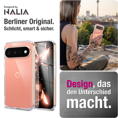 NALIA Transparente Silikonhülle für Google Pixel 11 Pro – Anti-Gelb & Rutschfest – GLAZE (Handyhülle Kristallklar, Schlank & Stoßfest) – Marke aus Berlin
