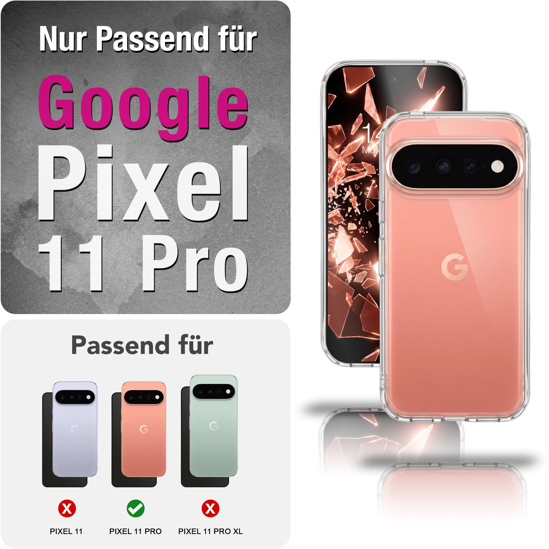 NALIA Transparente Silikonhülle für Google Pixel 11 Pro – Anti-Gelb & Rutschfest – GLAZE (Handyhülle Kristallklar, Schlank & Stoßfest) – Marke aus Berlin