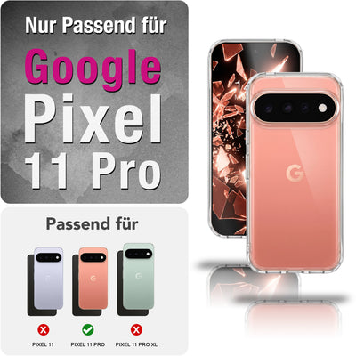 NALIA Transparente Silikonhülle für Google Pixel 11 Pro – Anti-Gelb & Rutschfest – GLAZE (Handyhülle Kristallklar, Schlank & Stoßfest) – Marke aus Berlin