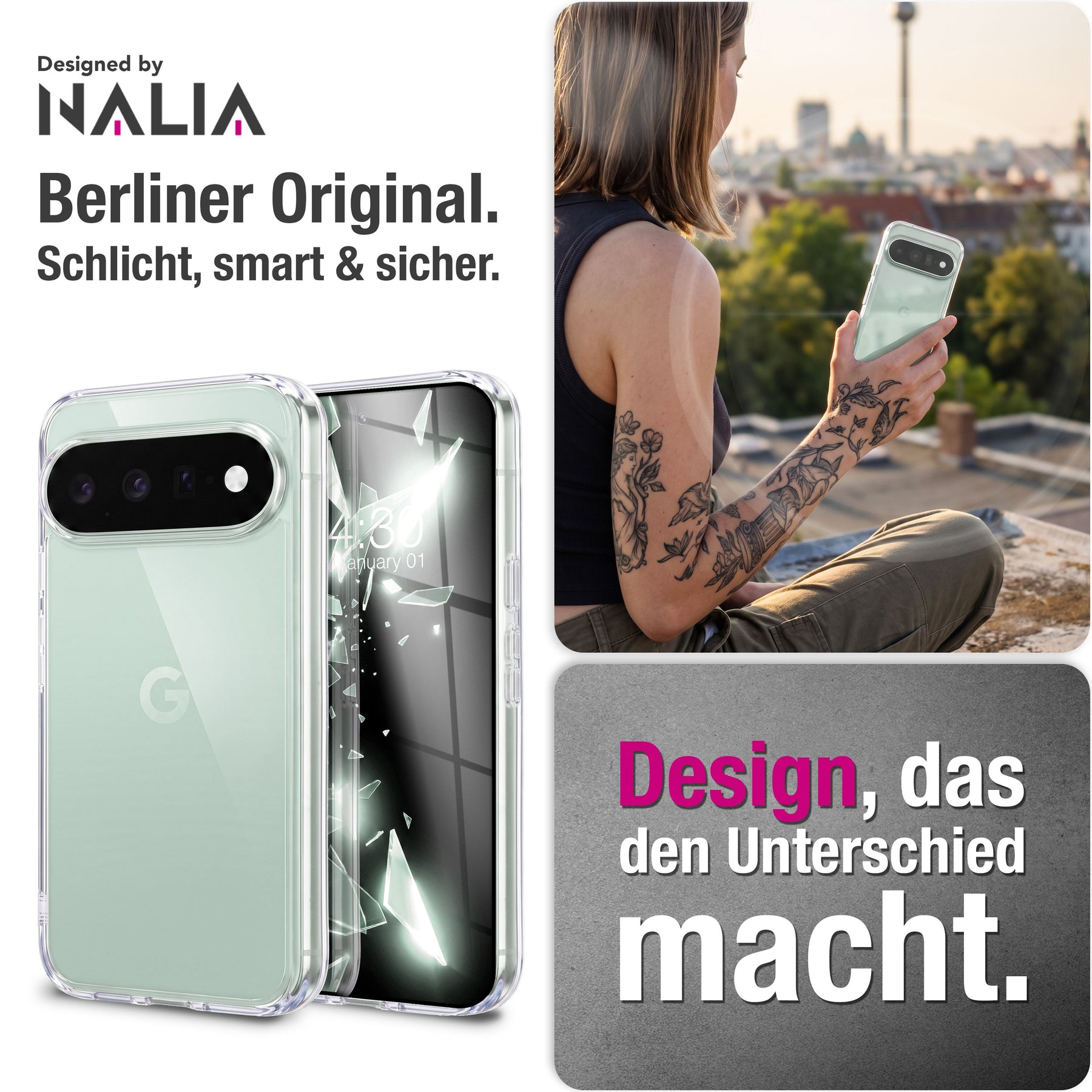 NALIA Transparente Silikonhülle für Google Pixel 11 Pro XL – Anti-Gelb & Rutschfest – GLAZE (Handyhülle Kristallklar, Schlank & Stoßfest) – Marke aus Berlin