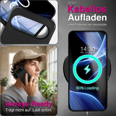 NALIA Matte Silikonhülle für Google Pixel 11 – Slim, Schwarz & Rutschfest – STRIDER (Soft Case, Kameraschutz & Stoßfest) – Marke aus Berlin