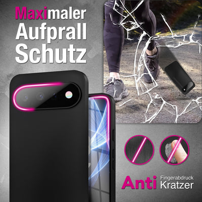 NALIA Matte Silikonhülle für Google Pixel 11 – Slim, Schwarz & Rutschfest – STRIDER (Soft Case, Kameraschutz & Stoßfest) – Marke aus Berlin