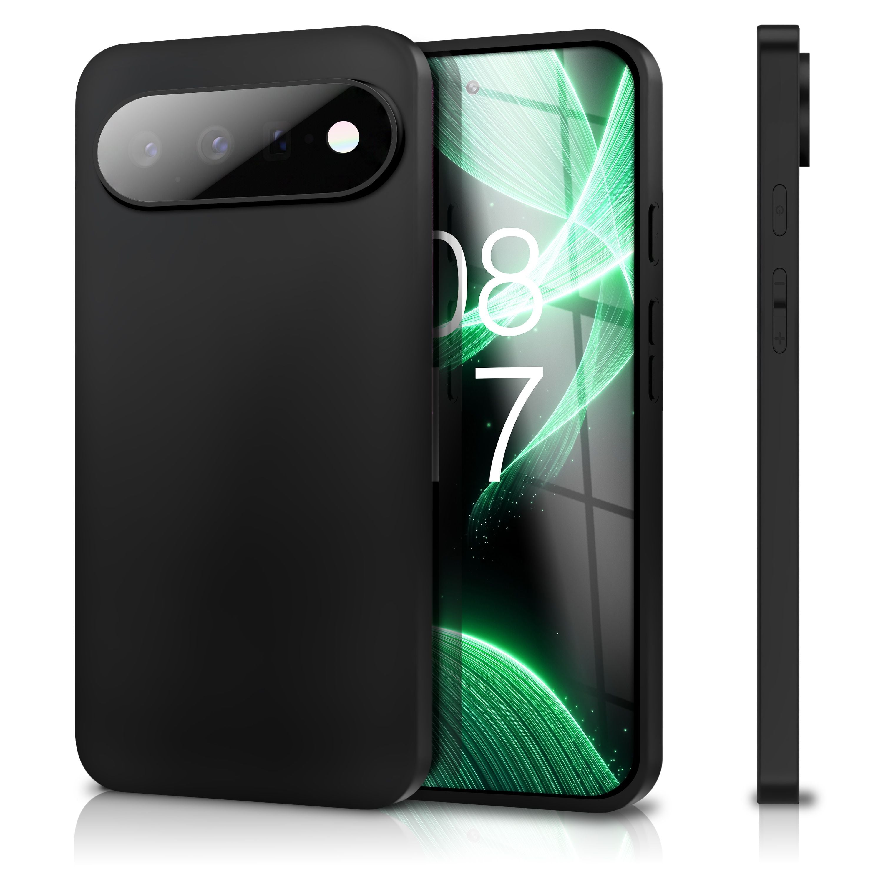 NALIA Matte Silikonhülle für Google Pixel 11 Pro – Slim, Schwarz & Rutschfest – STRIDER (Soft Case, Kameraschutz & Stoßfest) – Marke aus Berlin