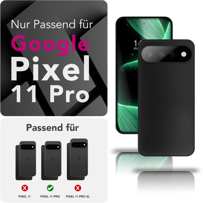 NALIA Matte Silikonhülle für Google Pixel 11 Pro – Slim, Schwarz & Rutschfest – STRIDER (Soft Case, Kameraschutz & Stoßfest) – Marke aus Berlin