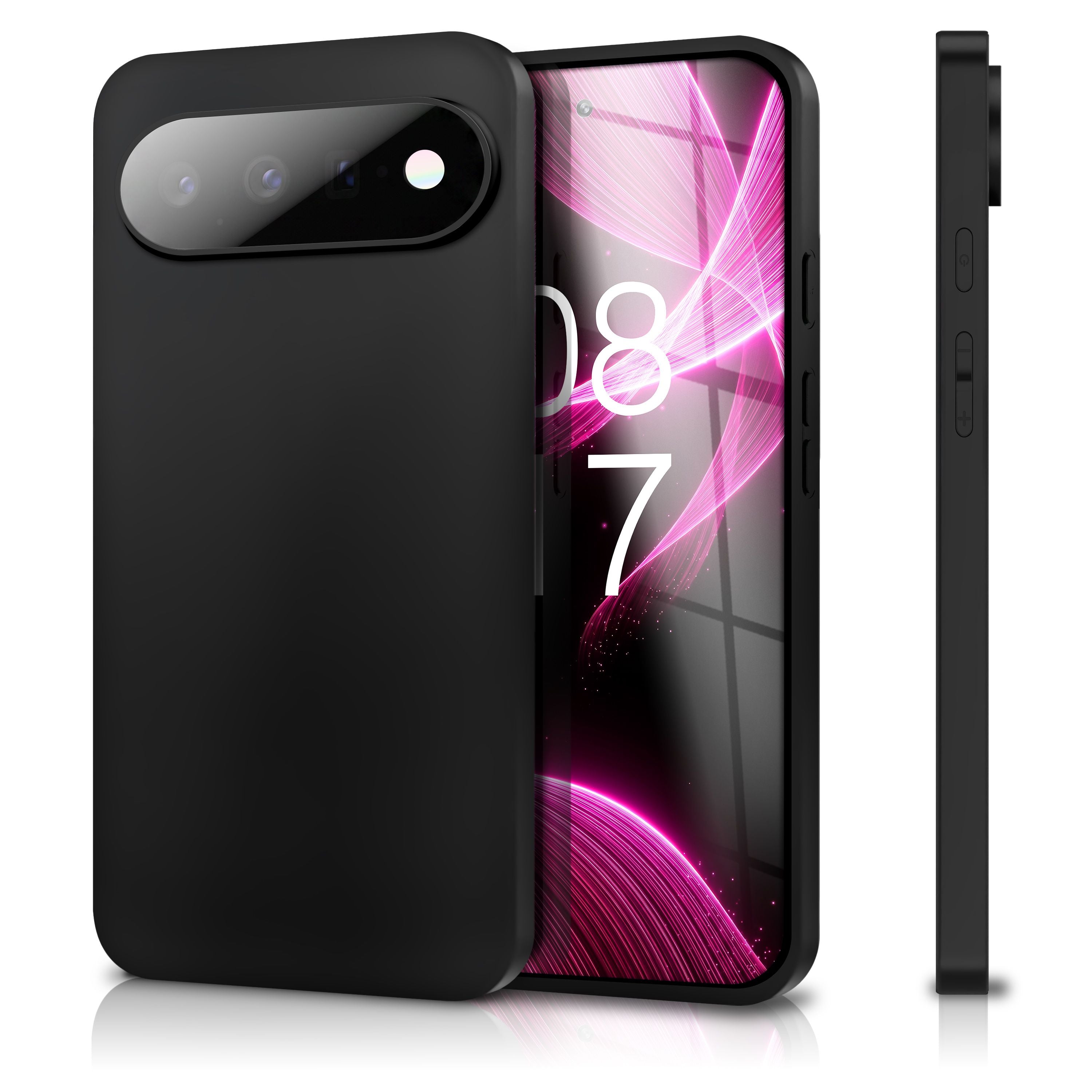 NALIA Matte Silikonhülle für Google Pixel 11 Pro XL – Slim, Schwarz & Rutschfest – STRIDER (Soft Case, Kameraschutz & Stoßfest) – Marke aus Berlin