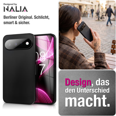 NALIA Matte Silikonhülle für Google Pixel 11 Pro XL – Slim, Schwarz & Rutschfest – STRIDER (Soft Case, Kameraschutz & Stoßfest) – Marke aus Berlin