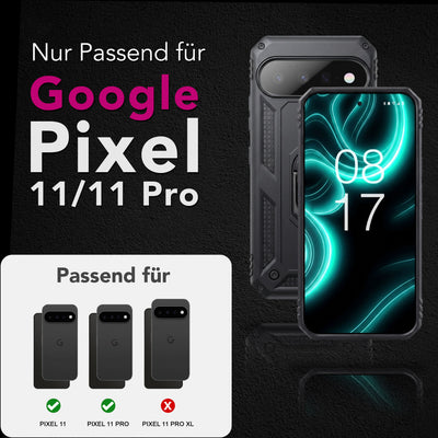 NALIA Panzerhülle für Google Pixel 11 / 11 Pro – Ring-Ständer 360° & Magnet-Halterung Kompatibel – RINGDEFEND (Stoßfestes Outdoor Case) – Marke aus Berlin