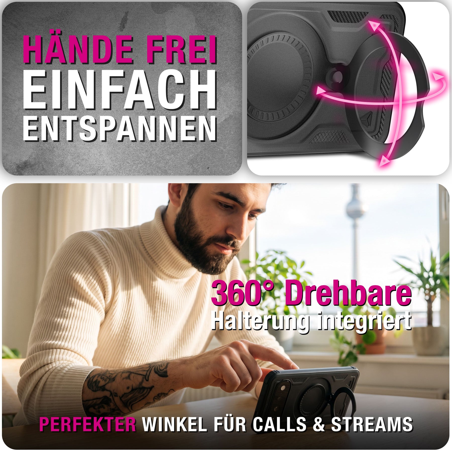 NALIA Magnetische Panzerhülle für Google Pixel 11 / 11 Pro – Ring-Halterung 360° & MagSafe kompatibel – STORMGUARD (Outdoor Case) – Marke aus Berlin