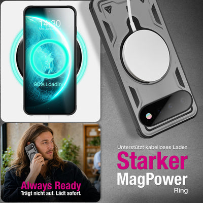 NALIA Magnetische Panzerhülle für Google Pixel 11 / 11 Pro – Ring-Halterung 360° & MagSafe kompatibel – STORMGUARD (Outdoor Case) – Marke aus Berlin