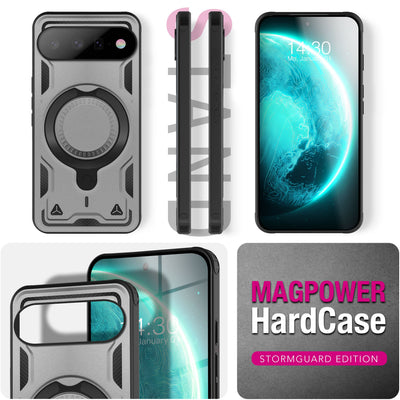 NALIA Magnetische Panzerhülle für Google Pixel 11 / 11 Pro – Ring-Halterung 360° & MagSafe kompatibel – STORMGUARD (Outdoor Case) – Marke aus Berlin