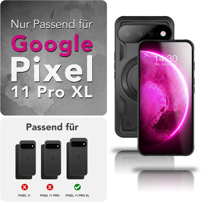 NALIA Magnetische Panzerhülle für Google Pixel 11 Pro XL – Ring-Halterung 360° & MagSafe kompatibel – STORMGUARD (Outdoor Case) – Marke aus Berlin