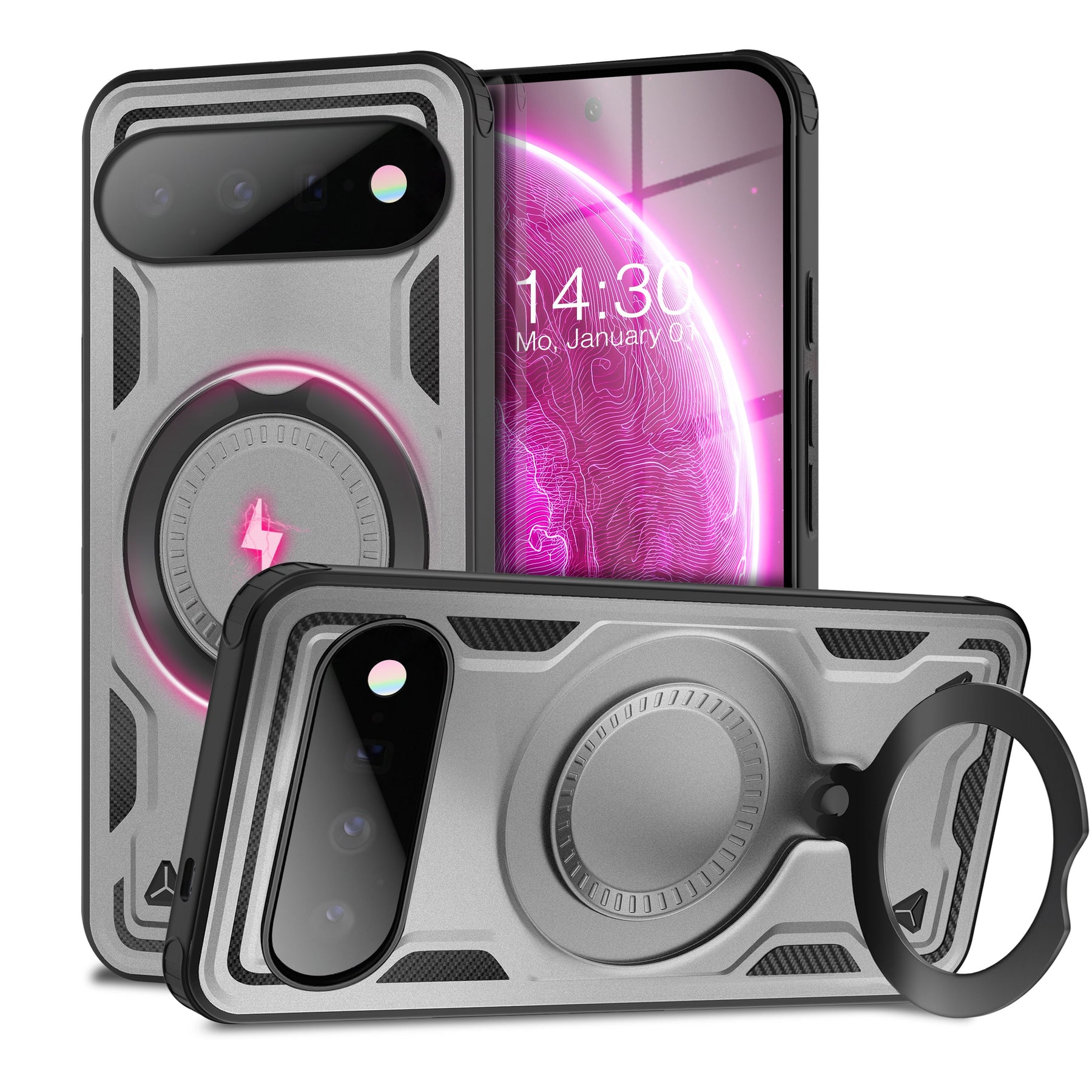 NALIA Magnetische Panzerhülle für Google Pixel 11 Pro XL – Ring-Halterung 360° & MagSafe kompatibel – STORMGUARD (Outdoor Case) – Marke aus Berlin