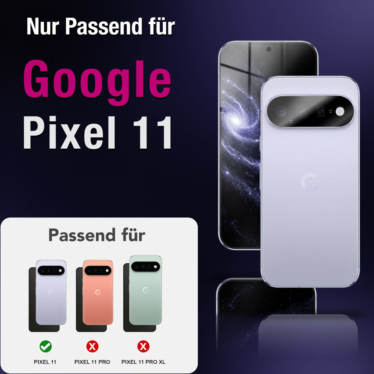 NALIA 2x Kameraschutzglas für Google Pixel 11 – Linsenschutz 9H & Case-Friendly – FOCUS.X2 MAX (HD-Echtglas Transparent) – Marke aus Berlin