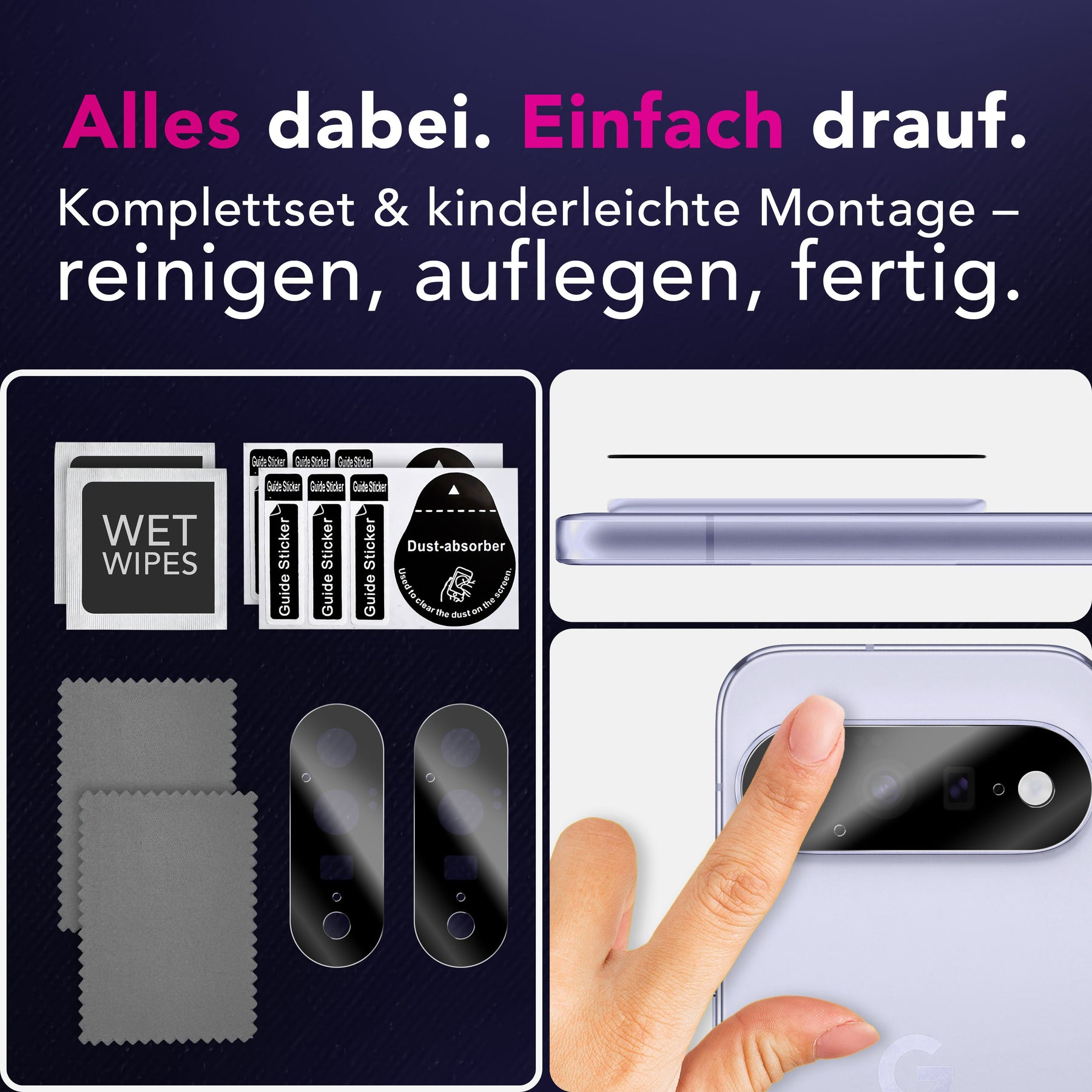 NALIA 2x Kameraschutzglas für Google Pixel 11 – Linsenschutz 9H & Case-Friendly – FOCUS.X2 MAX (HD-Echtglas Transparent) – Marke aus Berlin
