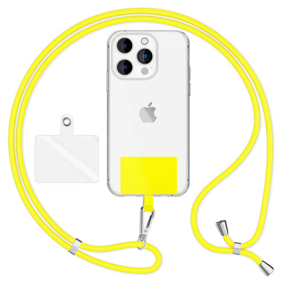 NALIA Universal Handykette für alle Smartphones – Robuste Kordel & 2 Patches – HOLDME AIR (Klassisches Lanyard mit Silbernem Karabiner) – Marke aus Berlin Hellgrau NALIA Universal Handykette