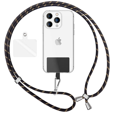 NALIA Bunte Universal-Kette mit Pad, Band für Handy-Hülle zum Umhängen, Karabinerhaken Anhänger Metall, Schlüsselband Umhängeband 160 CM, Crossbody Lanyard mit Schlaufe