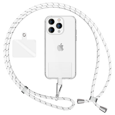 NALIA Bunte Universal-Kette mit Pad, Band für Handy-Hülle zum Umhängen, Karabinerhaken Anhänger Metall, Schlüsselband Umhängeband 160 CM, Crossbody Lanyard mit Schlaufe