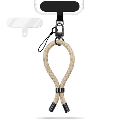 NALIA Universal Handykette Kurz & Kamera-Band – WRISTY (Verstellbare Handgelenkschlaufe inkl. 2 Patches & Feinschlaufe) – Marke aus Berlin Beige Sandstone NALIA Universal Handykette